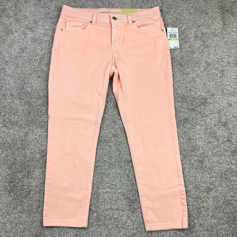 NWT! Michael Kors Dusty Coral Izzy Cropped Skinny size 4
